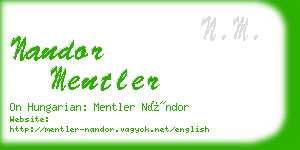 nandor mentler business card